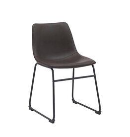 LABEL51 Eetkamerstoel Risto - Donkerbruin - PU-Leder