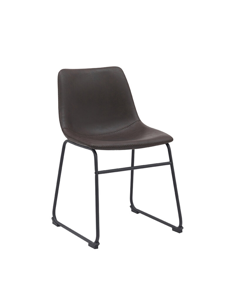 LABEL51 Eetkamerstoel Risto - Donkerbruin - PU-Leder