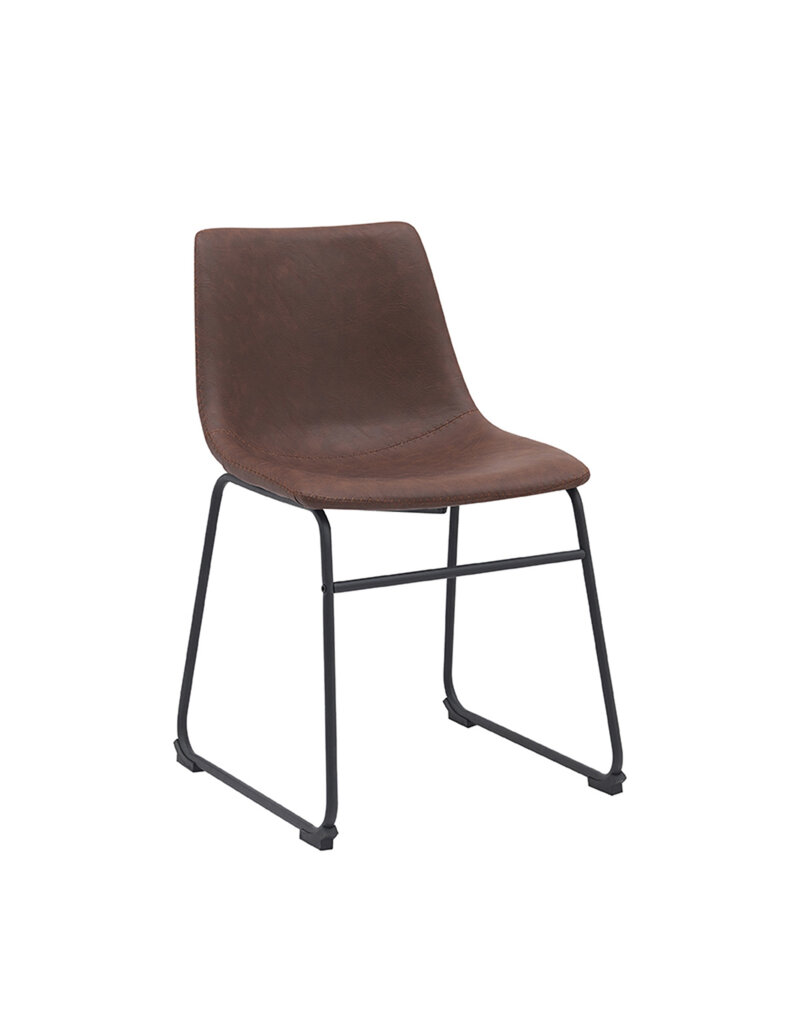 LABEL51 Eetkamerstoel Risto - Bruin - PU-Leder