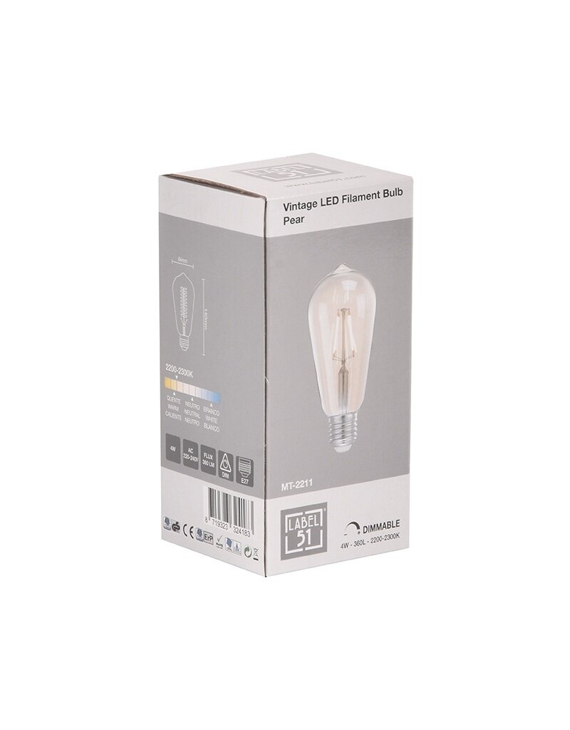 LABEL51 LABEL51 Lichtbron Led Kooldraadlamp Peer - Glas