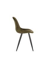 LABEL51 LABEL51 Eetkamerstoel Capri - Army green - Fluweel