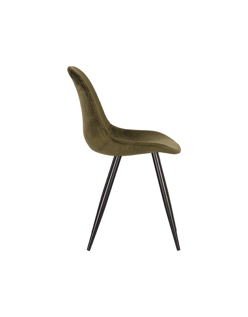 LABEL51 LABEL51 Eetkamerstoel Capri - Army green - Fluweel
