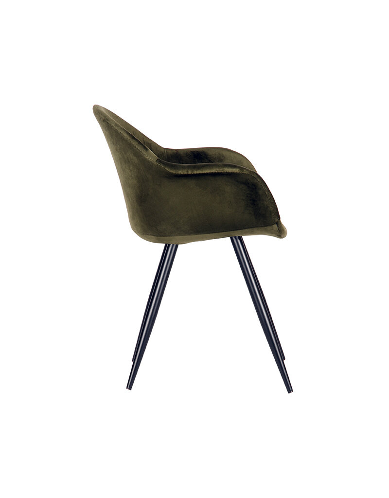 LABEL51 LABEL51 Eetkamerstoel Forli - Army green - Fluweel