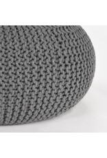 LABEL51 LABEL51 Poef Knitted - Donkergrijs - Katoen - L