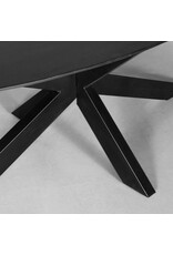 LABEL51 LABEL51 Eetkamertafel Zion - Zwart - Mangohout - Ovaal - 210x100 cm