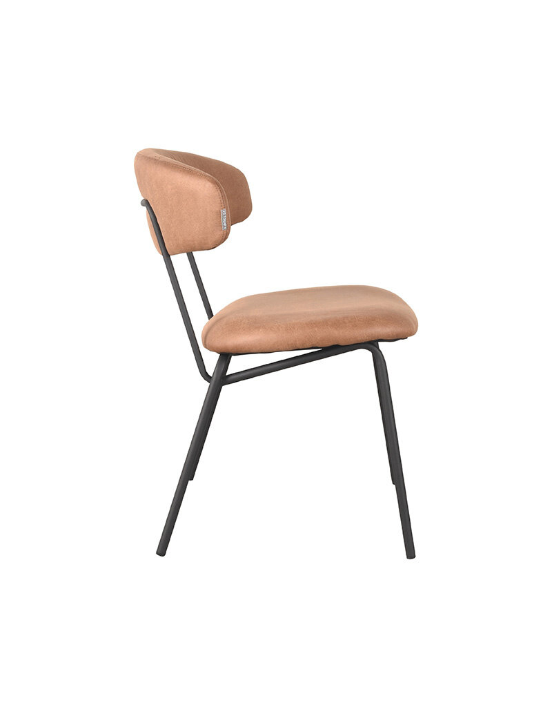 LABEL51 LABEL51 Eetkamerstoel Zack - Cognac - Microfiber