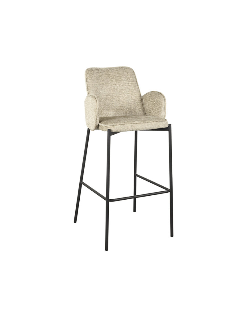 LABEL51 LABEL51 Barkruk Joni - Beige - Fluweel - Zithoogte 78 cm