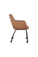LABEL51 LABEL51 Eetkamerstoel Lenny - Cognac - Microfiber