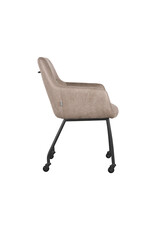 LABEL51 LABEL51 Eetkamerstoel Lenny - Taupe - Microfiber
