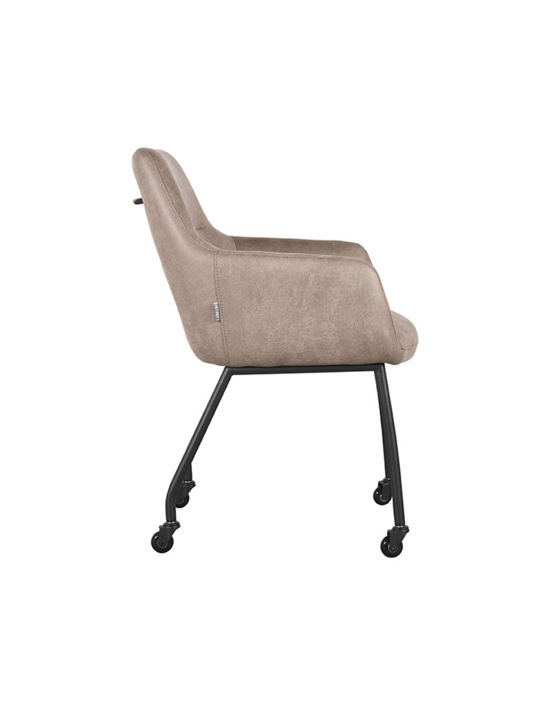 LABEL51 LABEL51 Eetkamerstoel Lenny - Taupe - Microfiber