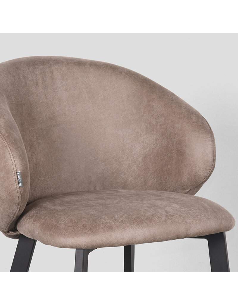 LABEL51 LABEL51 Eetkamerstoel Logan - Taupe - Microfiber