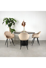 LABEL51 LABEL51 Eetkamertafel Oliva - Zwart - Eiken - 130 cm - Rond