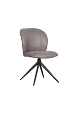 LABEL51 LABEL51 Eetkamerstoel Kimo - Taupe - Micro Suede - Zwart Onderstel