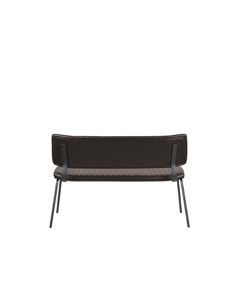 LABEL51 Eetkamerbank Gusto - Donkerbruin - PU-Leder - 120 cm