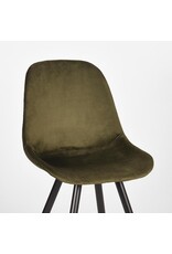 LABEL51 LABEL51 Eetkamerstoel Capri - Army green - Fluweel