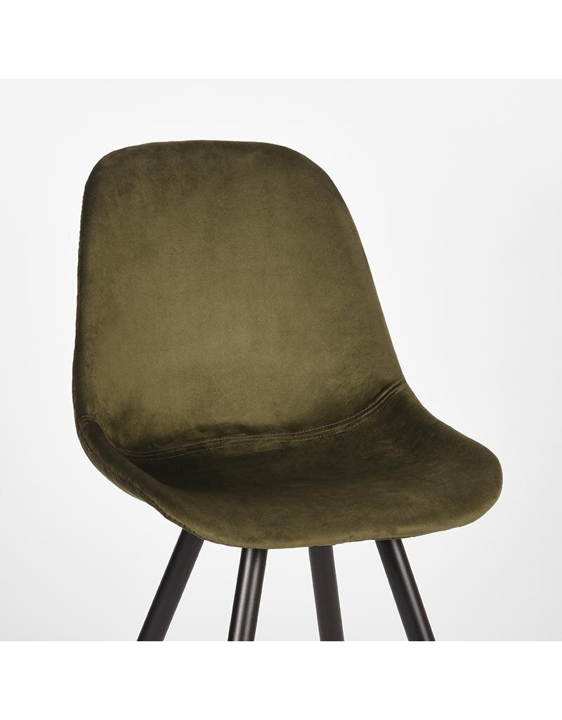 LABEL51 LABEL51 Eetkamerstoel Capri - Army green - Fluweel