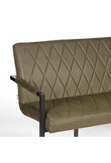 LABEL51 LABEL51 Eetkamerbank Denmark - Army green - Microfiber - 155 cm