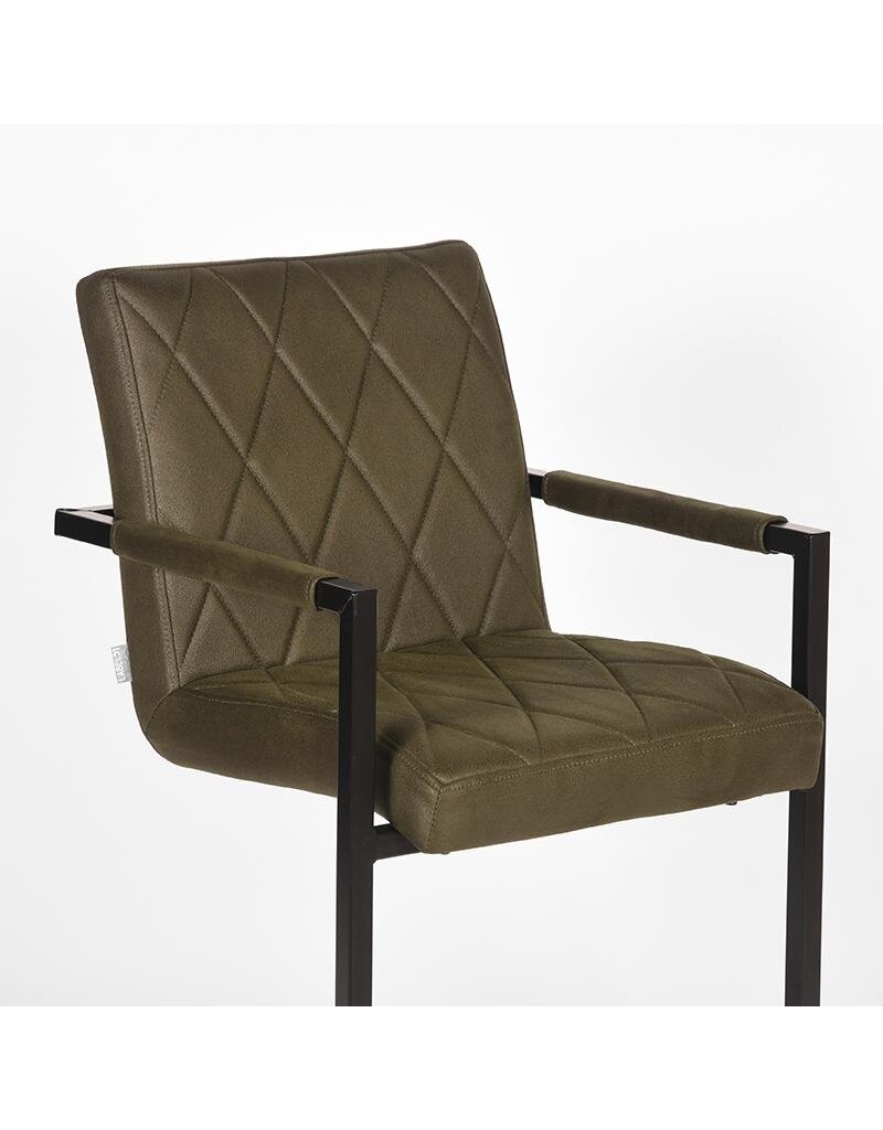 LABEL51 Eetkamerstoel Denmark - Army green - Microfiber