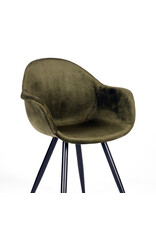 LABEL51 LABEL51 Eetkamerstoel Forli - Army green - Fluweel
