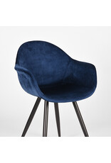 LABEL51 LABEL51 Eetkamerstoel Forli - Blauw - Fluweel