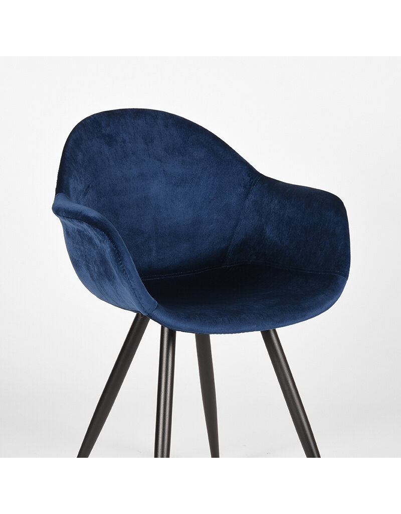 LABEL51 LABEL51 Eetkamerstoel Forli - Blauw - Fluweel
