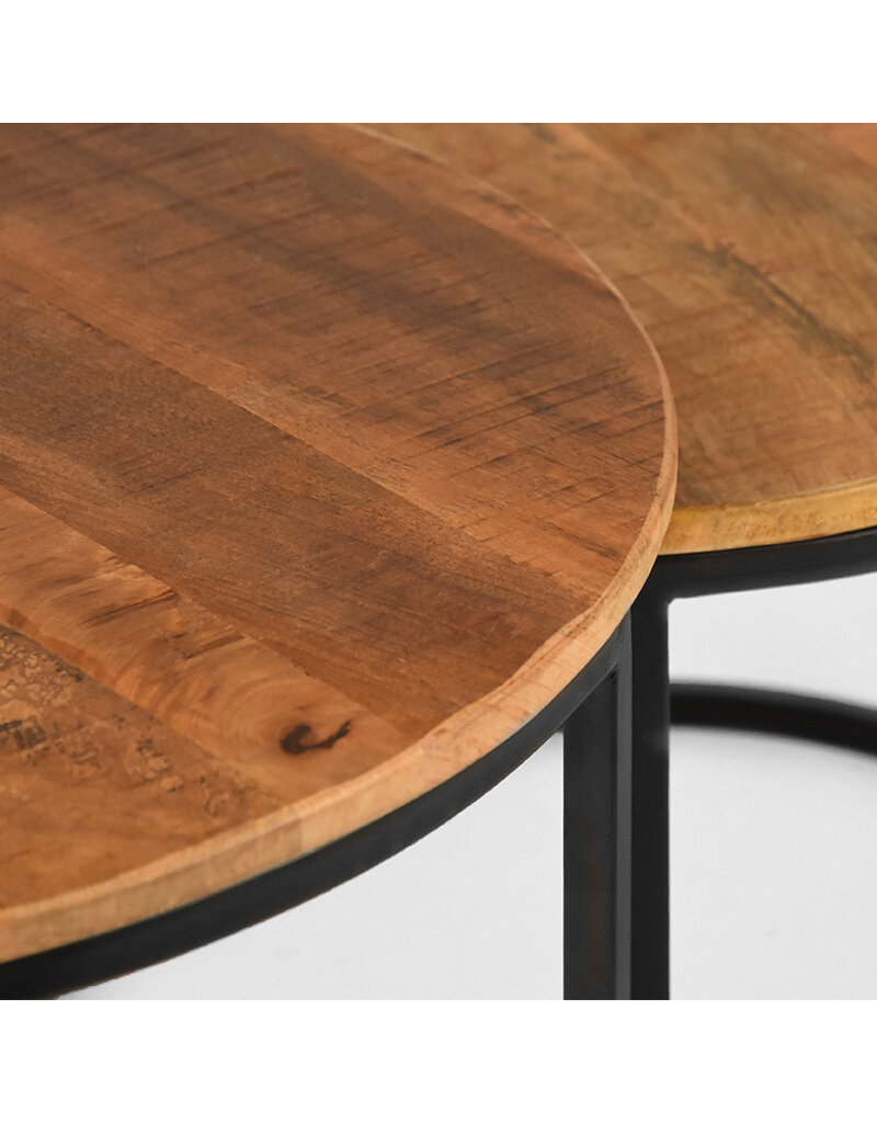 LABEL51 LABEL51 Salontafel Set Double - Rough - Mangohout