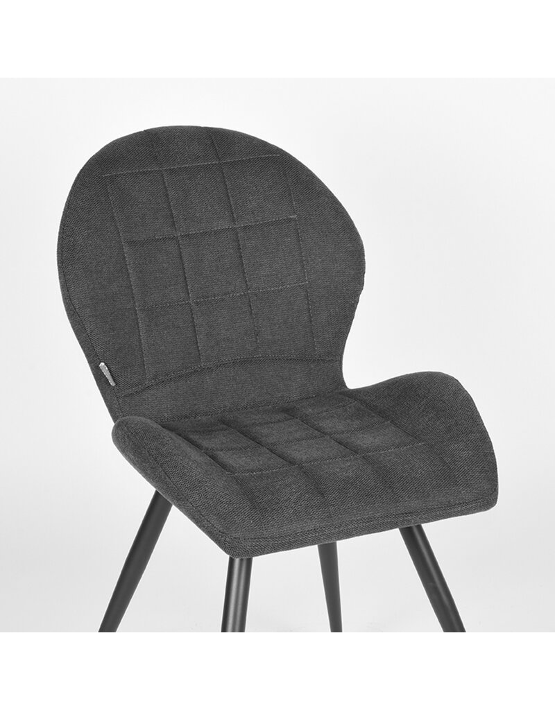LABEL51 LABEL51 Eetkamerstoel Sil - Antraciet - Weave