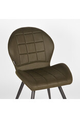 LABEL51 LABEL51 Eetkamerstoel Sil - Army green - Microfiber