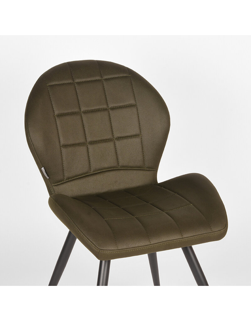 LABEL51 LABEL51 Eetkamerstoel Sil - Army green - Microfiber