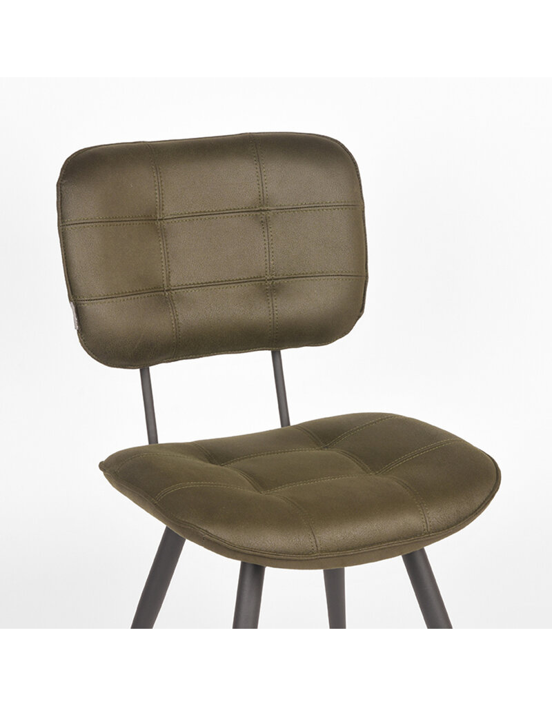 LABEL51 LABEL51 Eetkamerstoel Gus - Army green - Microfiber
