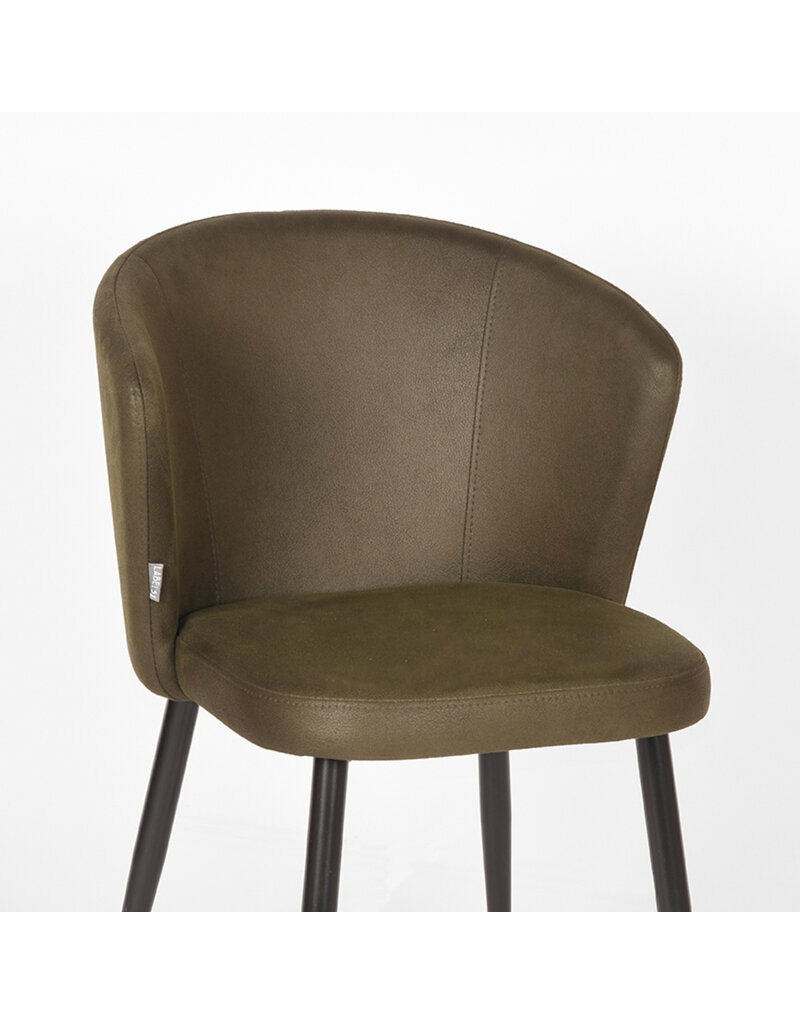 LABEL51 LABEL51 Eetkamerstoel Wave - Army green - Microfiber