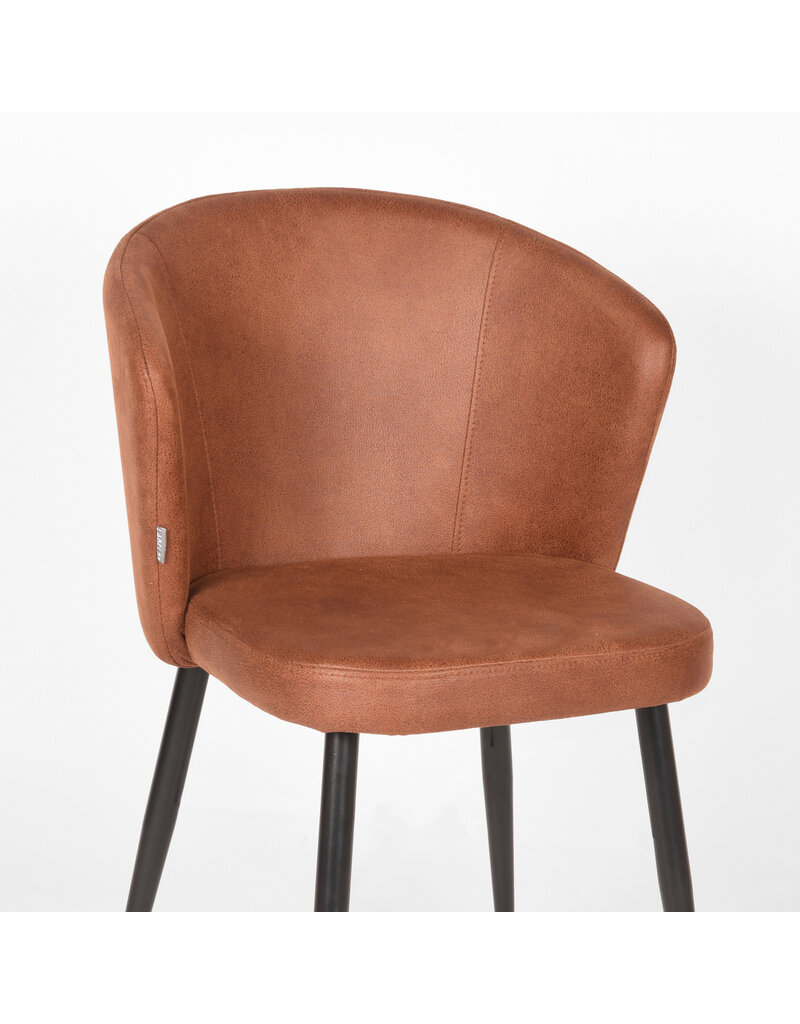 LABEL51 LABEL51 Eetkamerstoel Wave - Cognac - Microfiber