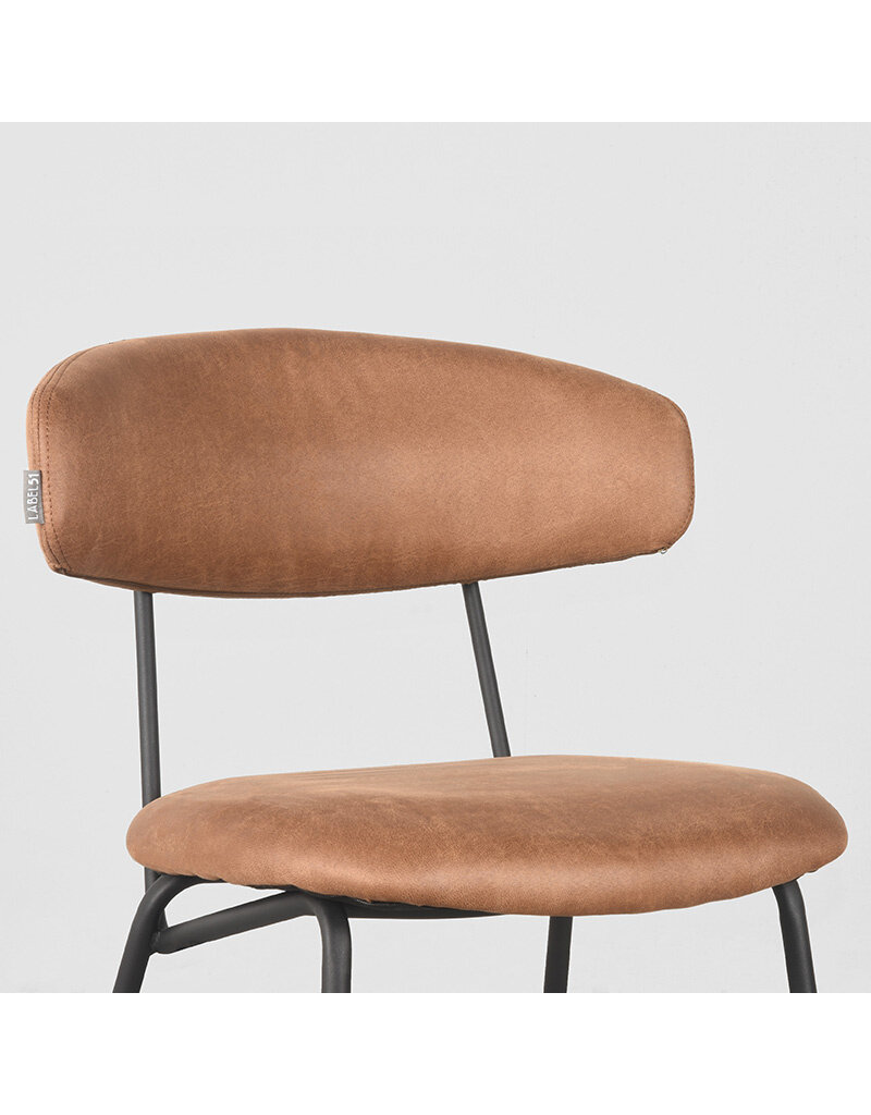 LABEL51 LABEL51 Eetkamerstoel Zack - Cognac - Microfiber
