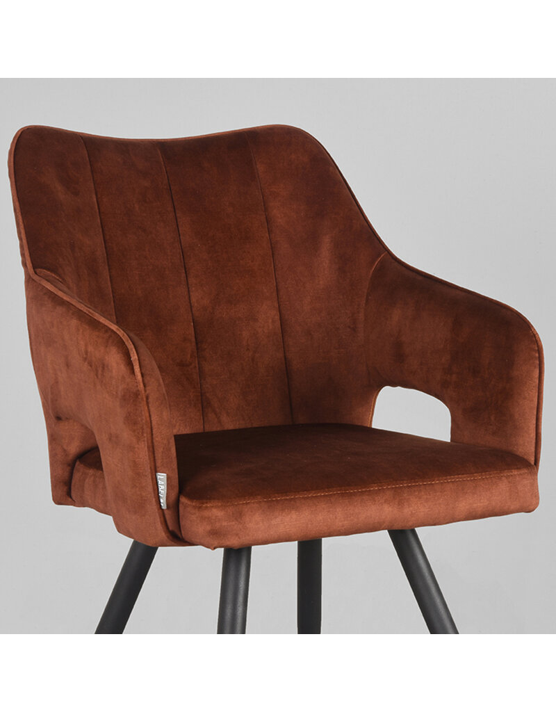 LABEL51 LABEL51 Eetkamerstoel Noud - Rust - Velours