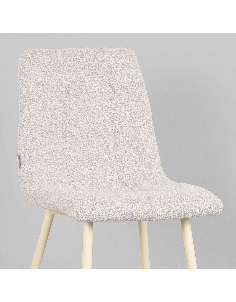LABEL51 LABEL51 Eetkamerstoel Nino - Wit - Boucle