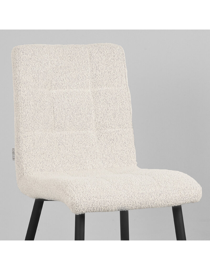 LABEL51 LABEL51 Eetkamerstoel Sam - Wit - Boucle