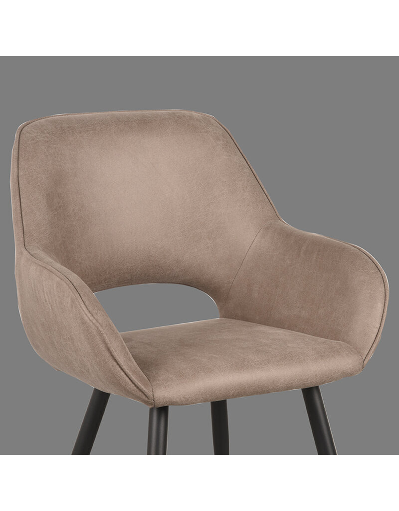 LABEL51 LABEL51 Eetkamerstoel Fer - Taupe - Micro Suede