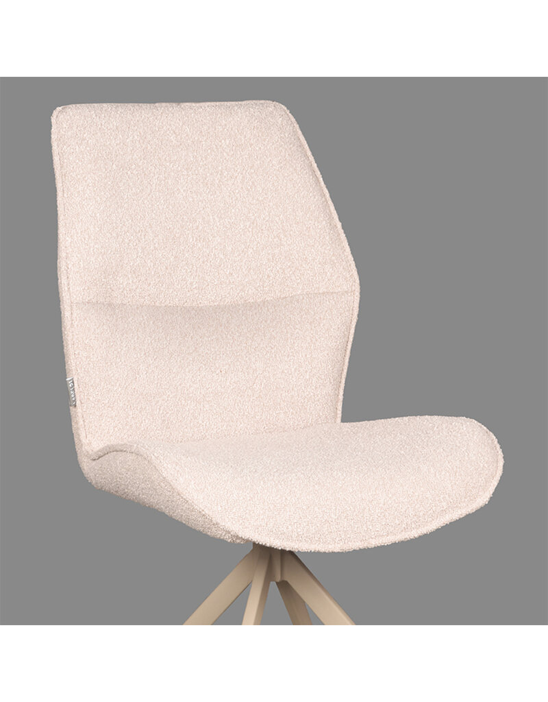 LABEL51 LABEL51 Eetkamerstoel Comfy - Naturel - Boucle - Taupe Onderstel
