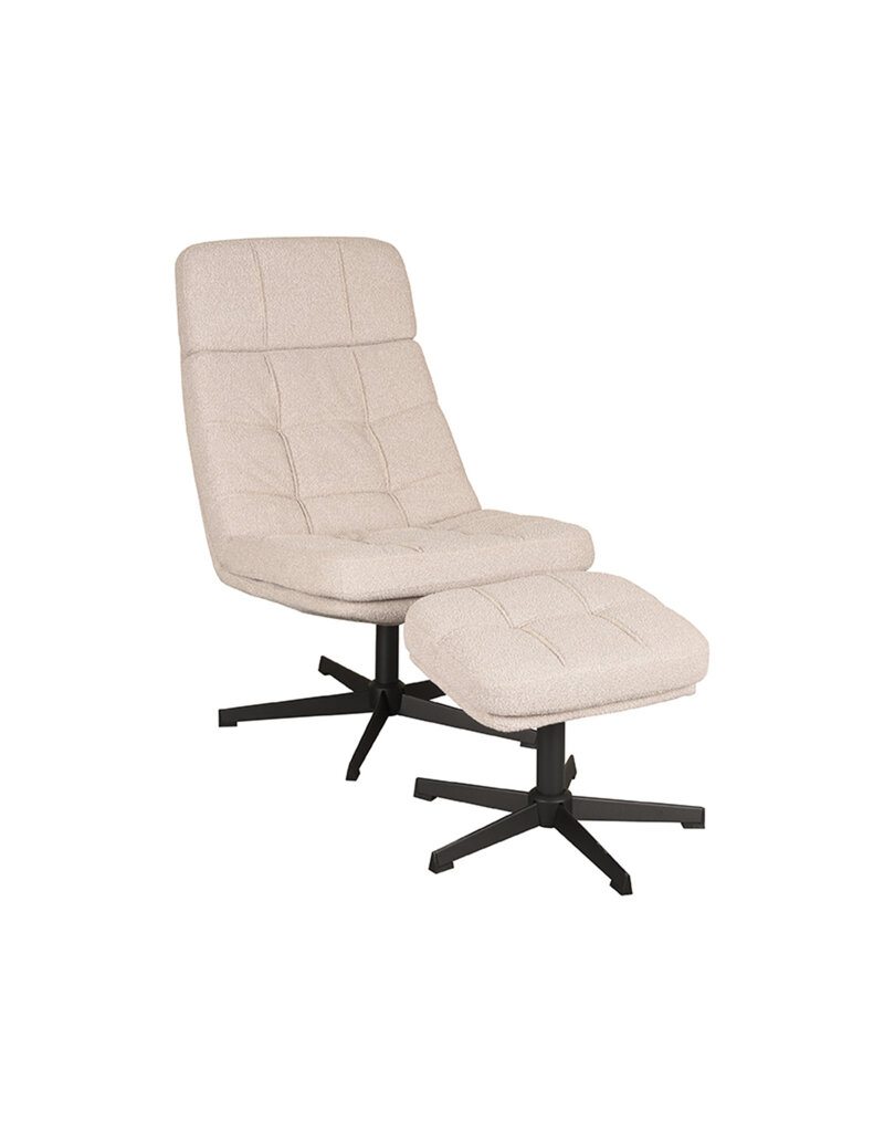 LABEL51 LABEL51 Fauteuil Alvar - Naturel - Boucle - Incl. Hocker
