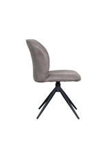 LABEL51 LABEL51 Eetkamerstoel Kimo - Taupe - Micro Suede - Zwart Onderstel