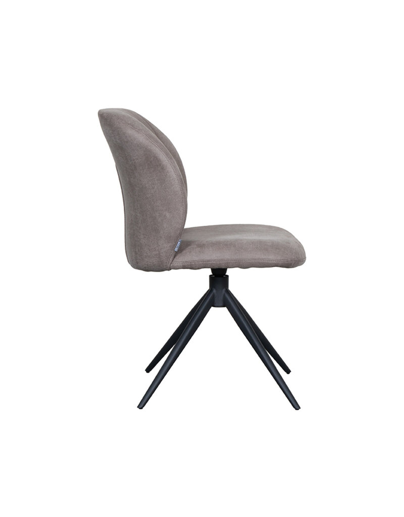LABEL51 LABEL51 Eetkamerstoel Kimo - Taupe - Micro Suede - Zwart Onderstel