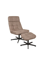 LABEL51 LABEL51 Fauteuil Alvar - Taupe - Boucle - Incl. Hocker