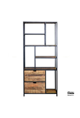 Boekenkast Metaal met 2 lades