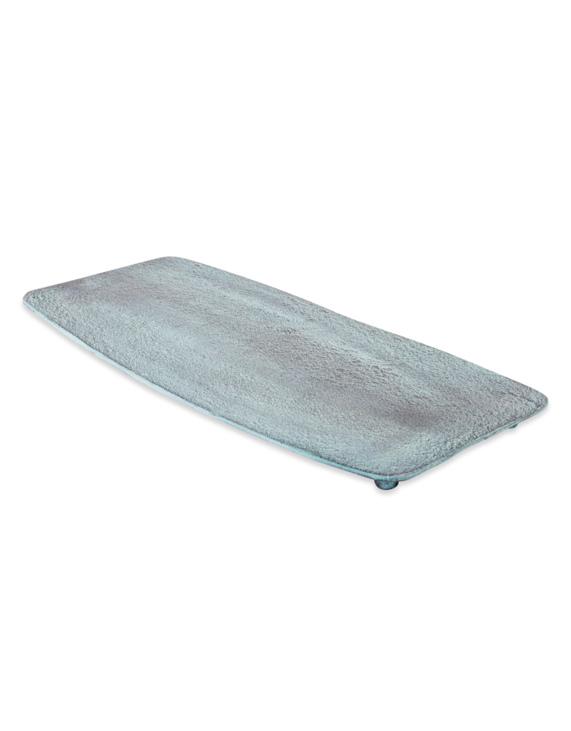 Bord Rechthoek Decoratief Blauw Patina Groot