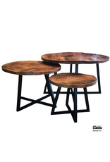 Damn Salontafel met Trapezium Poot Set van 3