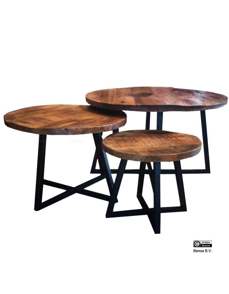 Damn Salontafel met Trapezium Poot Set van 3