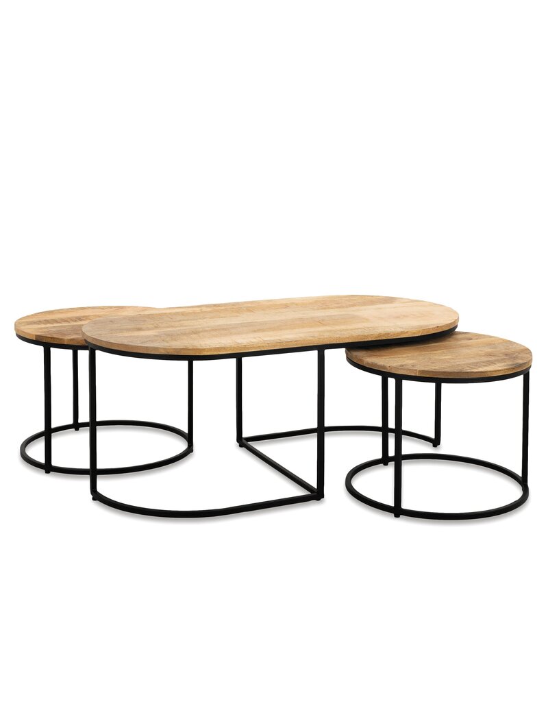 Salontafel Rond en Ovaal Set van 3