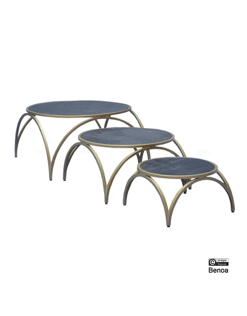 Salontafel Rond Messing Set van 3