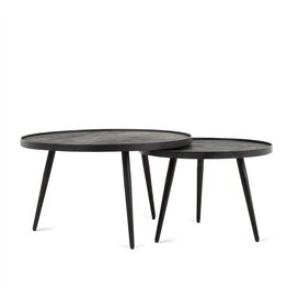 Salontafel Rond Zwart Set van 2