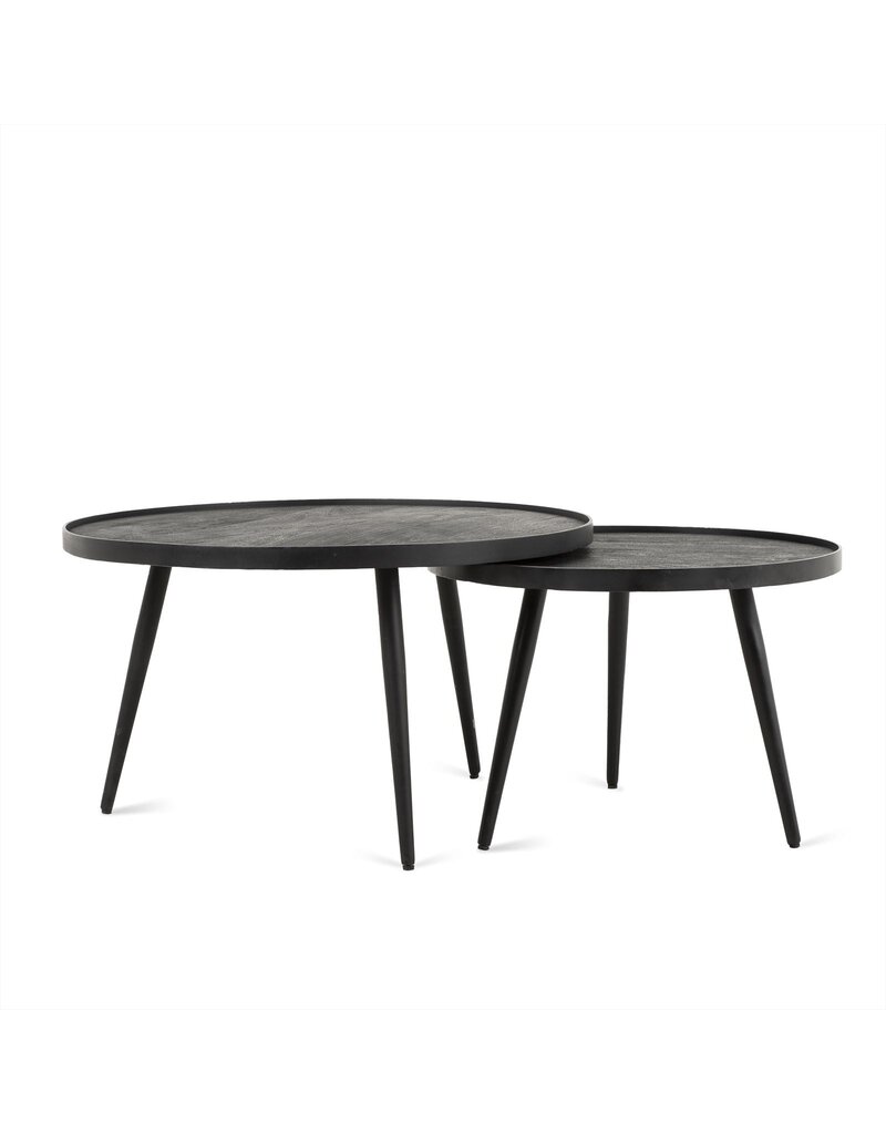 Salontafel Rond Zwart Set van 2